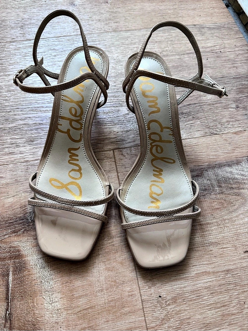 Sam Edelman presley Kitten Heel Sandal Strappy Heels Beige US 6.5